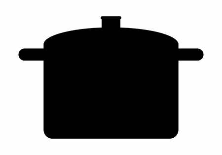 Dark silhouette of a pan isolated on white backgroundのイラスト素材