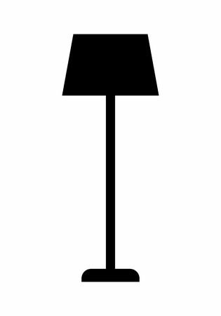 Dark silhouette of a lampshade isolated on white backgroundのイラスト素材