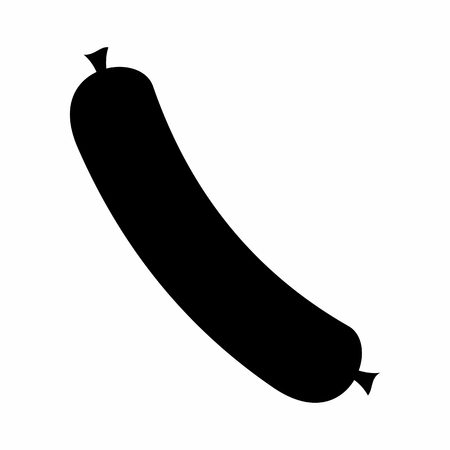 Dark silhouette of a sausage on white backgroundのイラスト素材