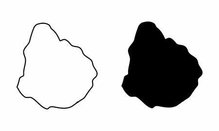 Simplified maps of Uruguay. Black and white outlines.のイラスト素材