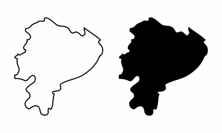 Simplified maps of Ecuador. Black and white outlines.のイラスト素材