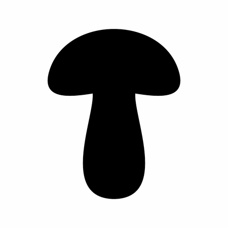 Dark silhouette of a mushroom isolated on white backgroundのイラスト素材