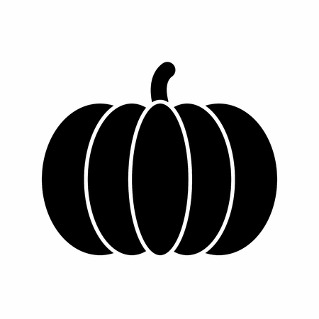 Dark silhouette of a pumpkin isolated on white backgroundのイラスト素材