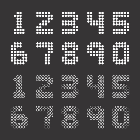 A set of numbers with scoreboard style on dark backgroundのイラスト素材