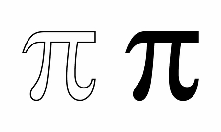 Black and white illustration of the Pi symbolのイラスト素材