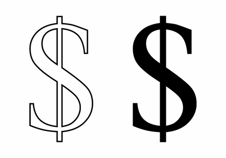 Black and white illustration of dollar signsのイラスト素材