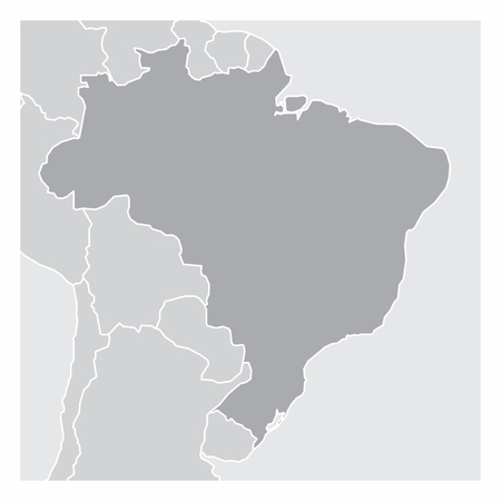 A simplified map of Brazil in the South Americaのイラスト素材