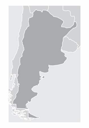 A simplified map of Argentina in the South Americaのイラスト素材