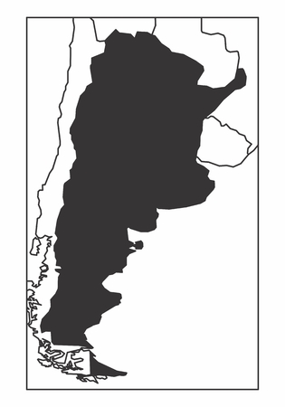 A simplified map of Argentina in the South Americaのイラスト素材
