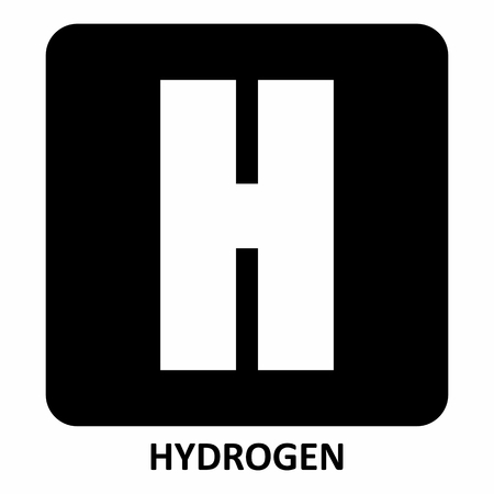 The black and white Hydrogen symbol illustrationのイラスト素材