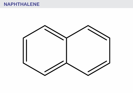 Naphthalene aromatic hydrocarbon molecule. Skeletal formula illustration.のイラスト素材