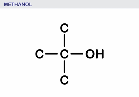 The illustration of a methanol molecule structuralのイラスト素材