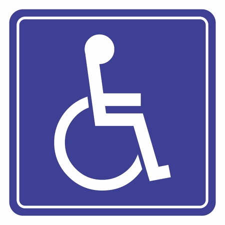 Wheelchair icon for the disabled. Colorful illustration.のイラスト素材
