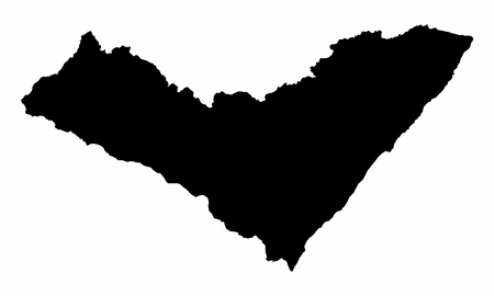The dark silhouette of the Alagoas State map, Brazilのイラスト素材