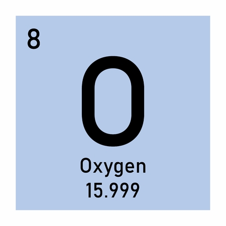 Periodic table element Oxygen icon on white backgroundのイラスト素材