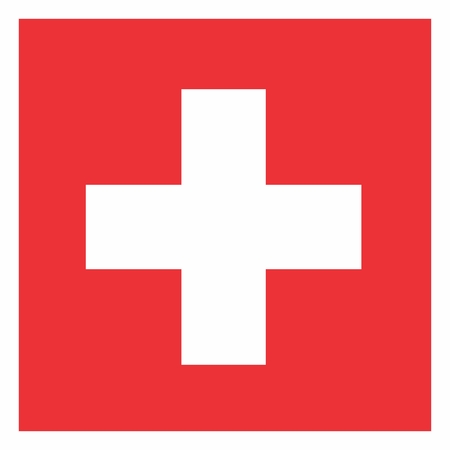 Illustration of the Switzerland flag on white backgroundのイラスト素材