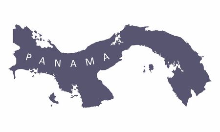 Panama silhouette map isolated on white backgroundのイラスト素材