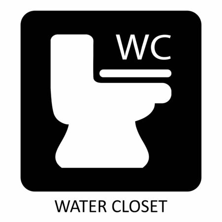 A black and white Water closet iconのイラスト素材