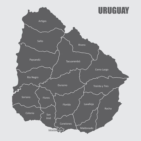 Uruguay regions mapのイラスト素材