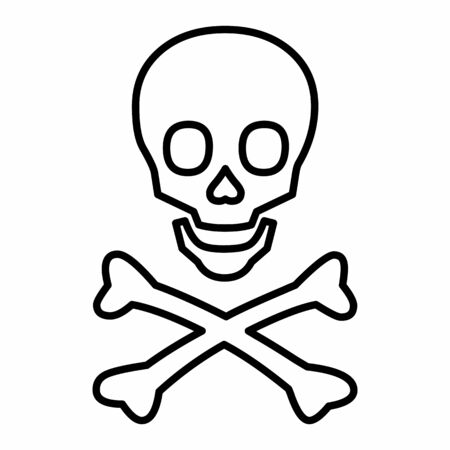 Line skull iconのイラスト素材