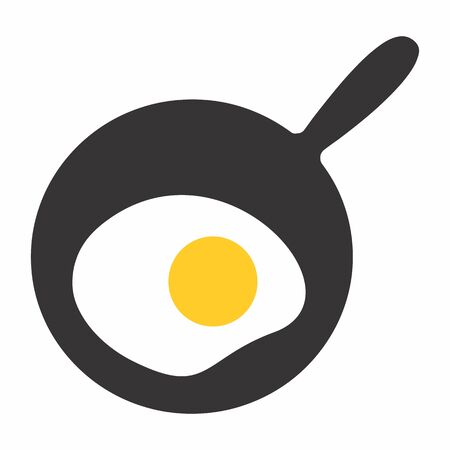 Colorful Fry egg icon isolated on white backgroundのイラスト素材