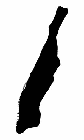 Manhattan dark silhouette map isolated on white backgroundのイラスト素材