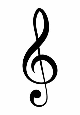 Treble clef symbol isolated on white backgroundのイラスト素材