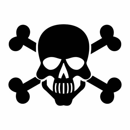 Black skull icon isolated on white backgroundのイラスト素材