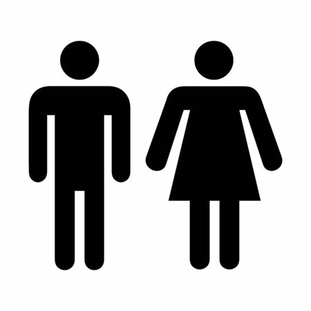 Illustration of Men and Women icon on white backgroundのイラスト素材