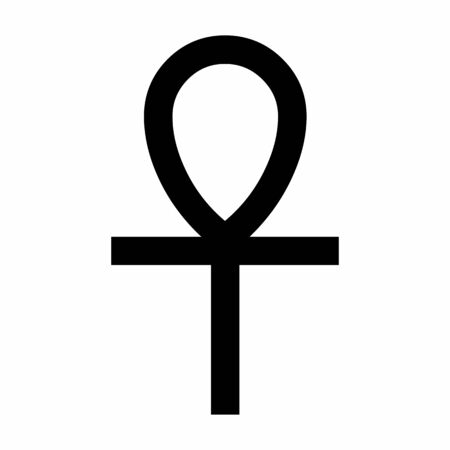Black Ankh symbol on the white backgroundのイラスト素材