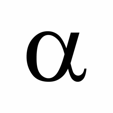 Black Alpha symbol isolated on white backgroundのイラスト素材