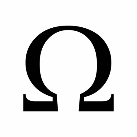 Black Omega greek sign on white backgroundのイラスト素材