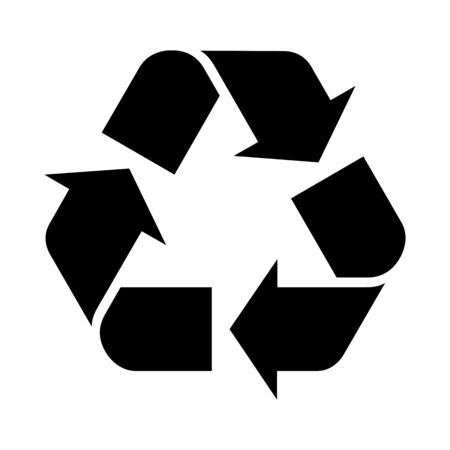A Black recycle sign isolated on white backgroundのイラスト素材