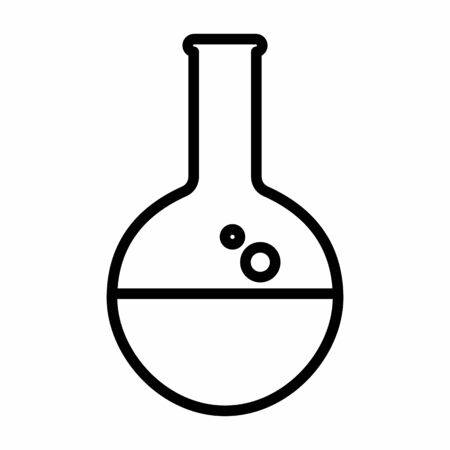 Lab flask icon. Black outline on white background.のイラスト素材