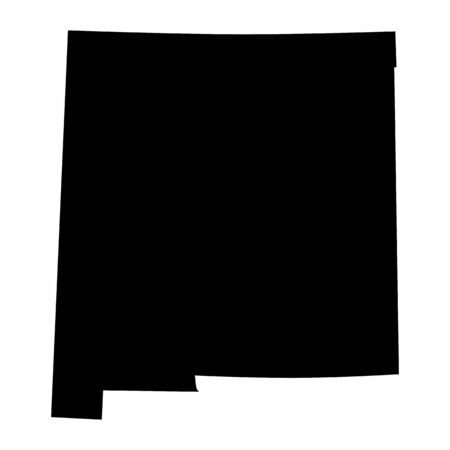 New Mexico State dark silhouette map isolated on white backgroundのイラスト素材