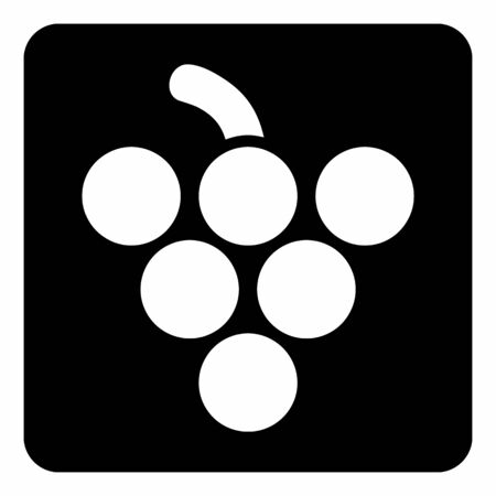 A black and white Grape icon illustrationのイラスト素材