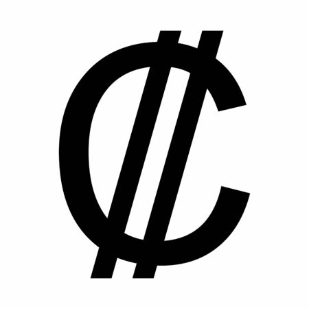 The Costa Rica Colon currency symbol illustration on white backgroundのイラスト素材