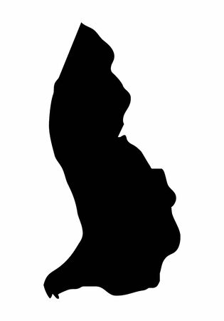 Liechtenstein dark silhouette map isolated on white backgroundのイラスト素材