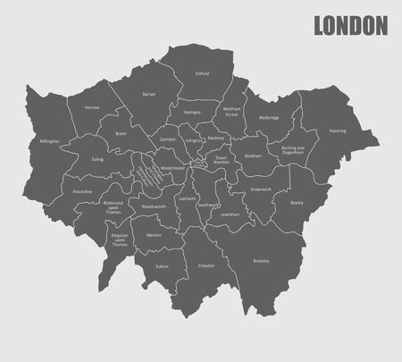 London regions mapのイラスト素材