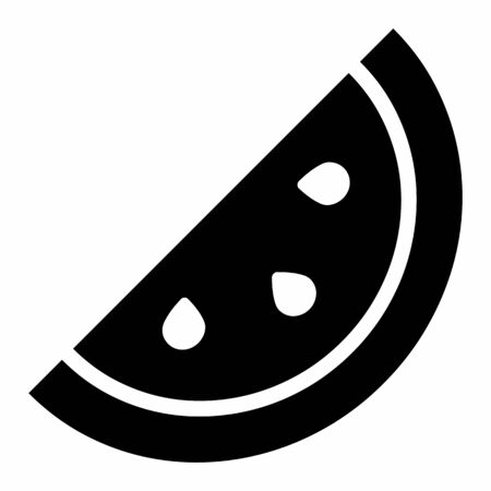 A black Watermelon icon isolated on white backgroundのイラスト素材