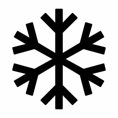 A black Snow flake icon isolated on white backgroundのイラスト素材