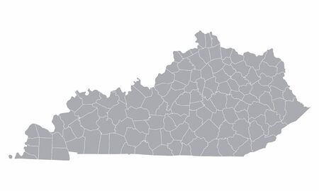 The Kentucky State Counties Map isolated on white backgroundのイラスト素材