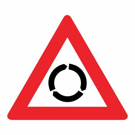 The Triangle Roundabout Sign isolated on white backgroundのイラスト素材