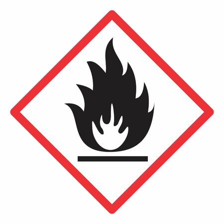 A Flammable sign illustration on white backgroundのイラスト素材