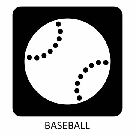 Baseball Icon illustration on dark background with labelのイラスト素材