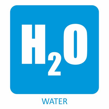 H2O Chemical formula icon on colorful background with labelのイラスト素材