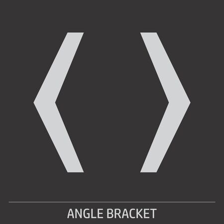 Angle Bracket icon illustration on gray background with labelのイラスト素材