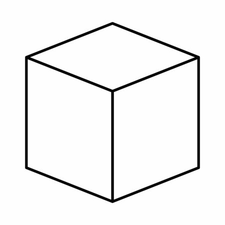A Cube linear icon illustration on white backgroundのイラスト素材