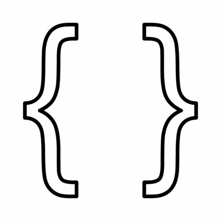 Curly bracket linear icon illustration on white backgroundのイラスト素材