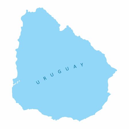 Uruguay colorful map with label isolated on white backgroundのイラスト素材